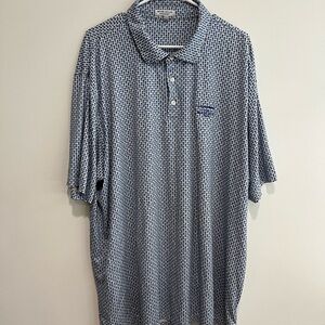 Peter Millar- The Madison Club- Navy and White Skull Patterned Polo Shirt